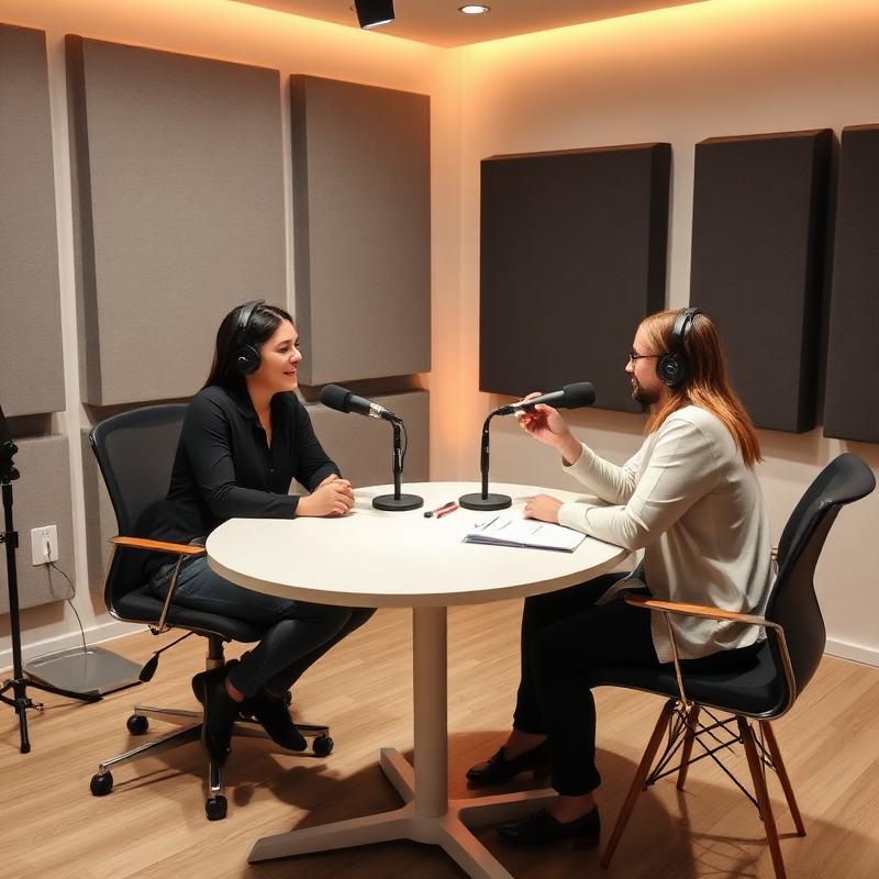 Podcast recording session