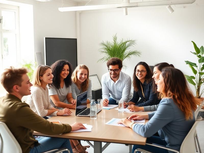 Team collaboration in studio space